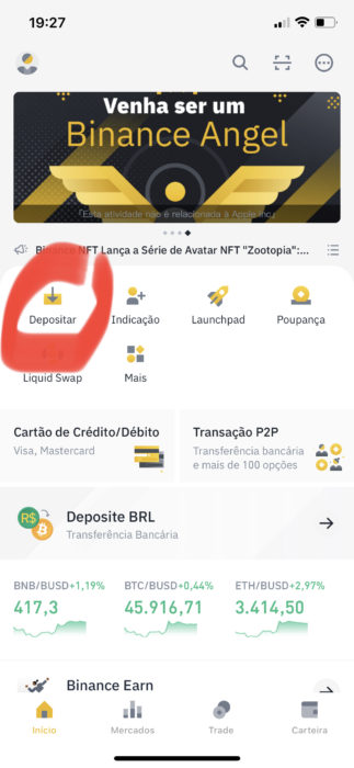 Fazer Pix na Binance