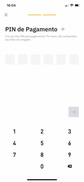 PIN de pagamento Binance Pay