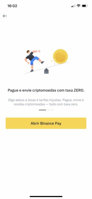 Configurar conta da Binance Pay - tela de início da configuração